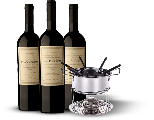 Kit 3 vinhos DV Catena + Kit Fondue